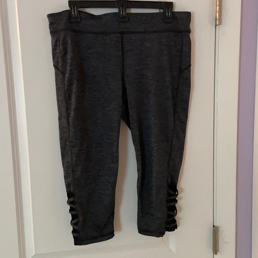 Grey/Black Capris with Ankle Detail